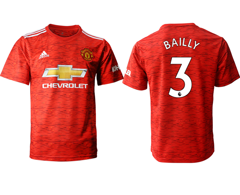 Men 2020-2021 club Manchester United home aaa version #3 red Soccer Jerseys